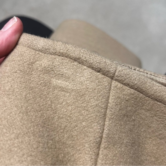 Carlisle Angora Wool Blend Ribbed Straight Pencil Mini Skirt Tan Size 8 - Picture 3 of 6